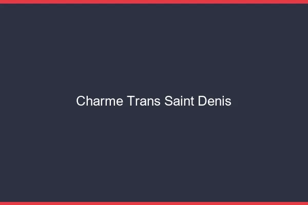 Charme trans saint-denis