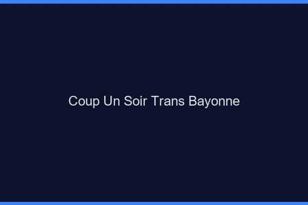Coup d'un soir trans bayonne