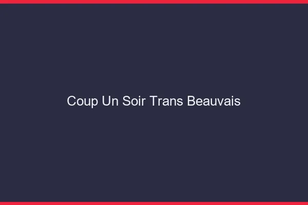 Coup d'un soir trans beauvais