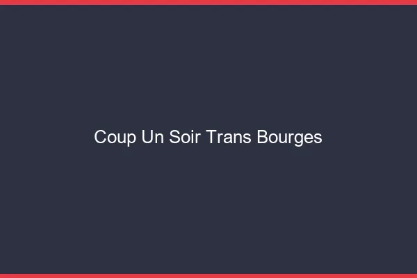 Coup d'un soir trans bourges