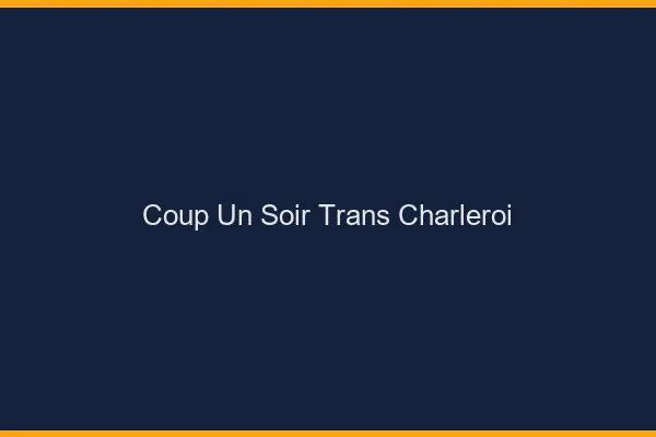 Coup d'un soir trans charleroi