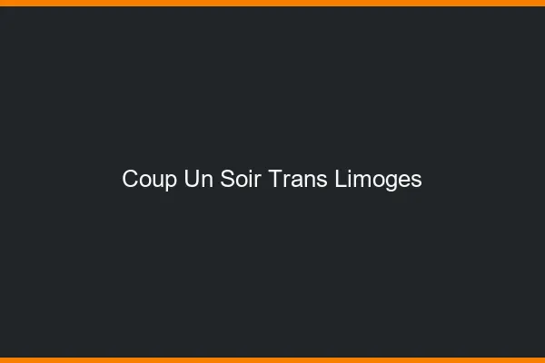 Coup d'un soir trans Limoges