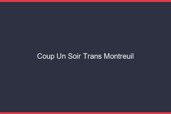 Coup d'un soir trans montreuil