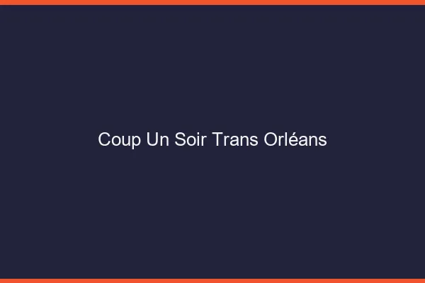 Coup d'un soir trans Orléans
