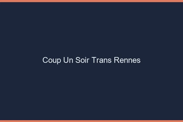 Coup d'un soir trans Rennes