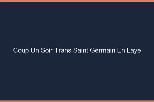Coup d'un soir trans saint-germain-en-laye