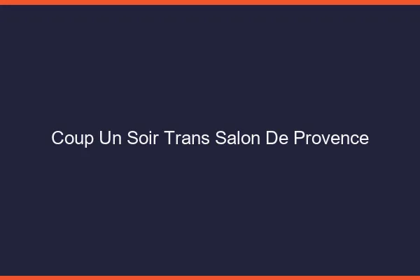 Coup d'un soir trans salon-de-provence