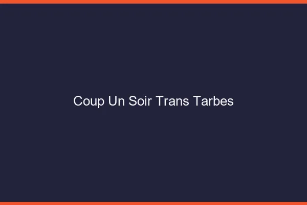 Coup d'un soir trans tarbes