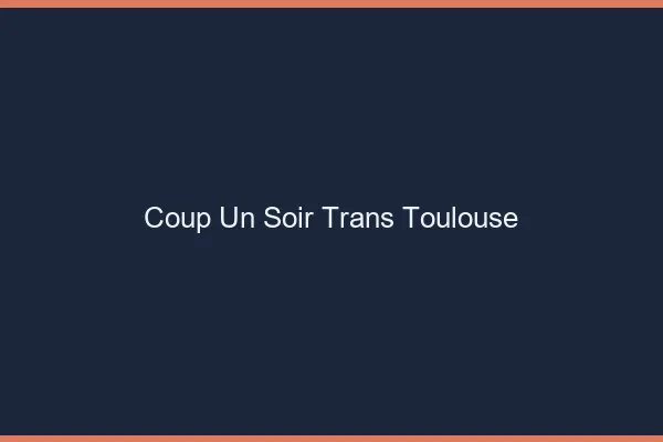 Coup d'un soir trans Toulouse