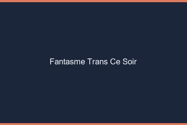 Fantasme trans ce soir