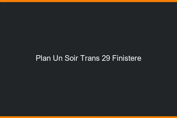 Plan d'un soir trans 29 finistère