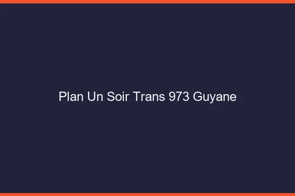 Plan d'un soir trans 973 guyane