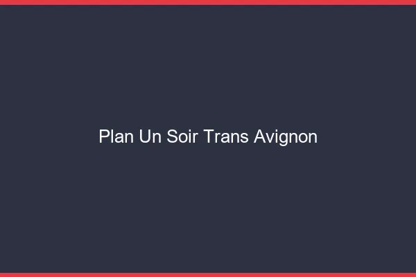 Plan d'un soir trans Avignon