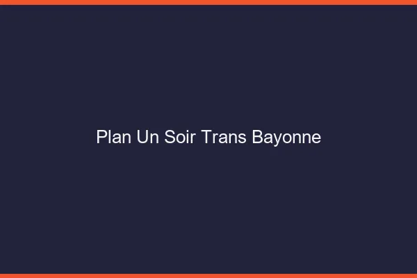 Plan d'un soir trans bayonne