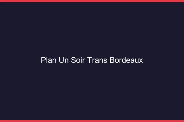 Plan d'un soir trans Bordeaux