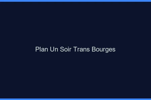Plan d'un soir trans bourges
