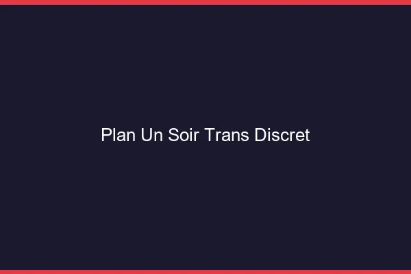 Plan d'un soir trans discret