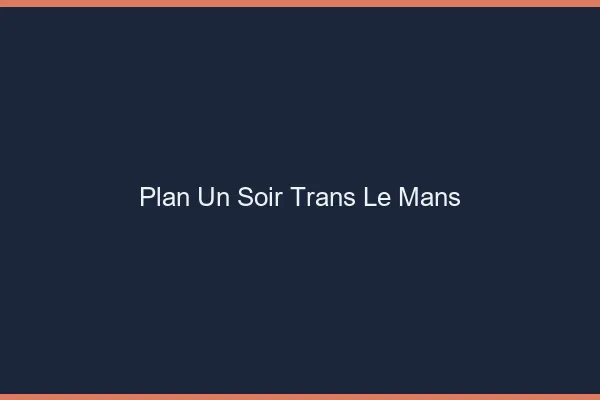 Plan d'un soir trans le mans