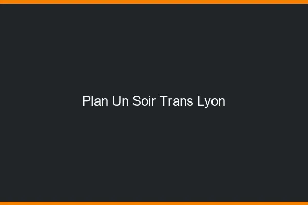 Plan d'un soir trans Lyon