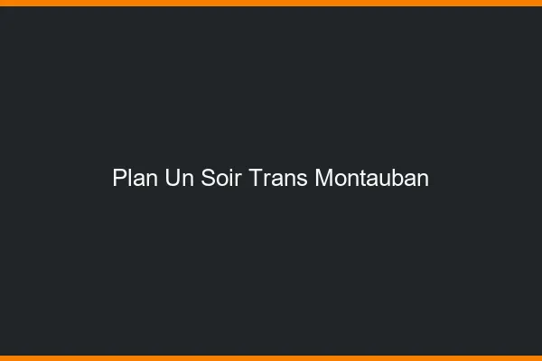 Plan d'un soir trans montauban