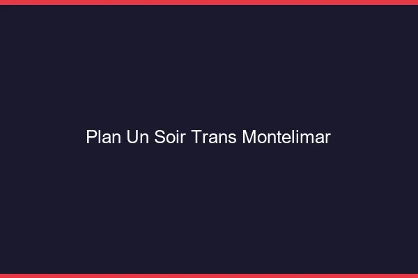 Plan d'un soir trans montélimar