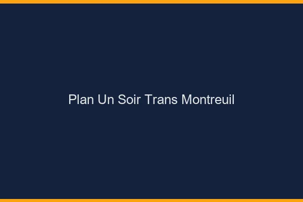 Plan d'un soir trans montreuil