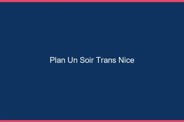 Plan d'un soir trans Nice