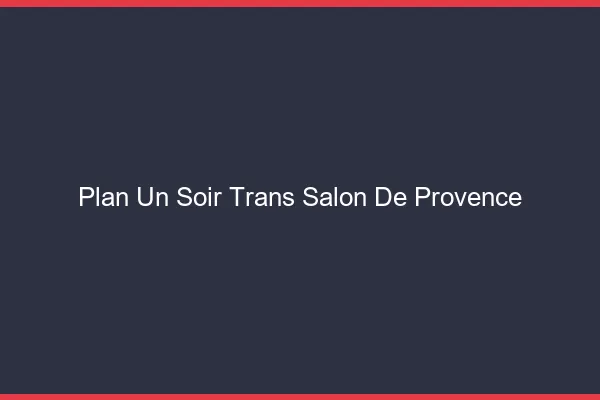 Plan d'un soir trans salon-de-provence