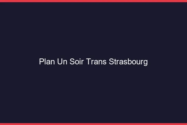 Plan d'un soir trans Strasbourg