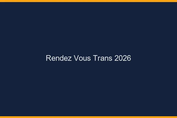 Rendez-vous trans 2026