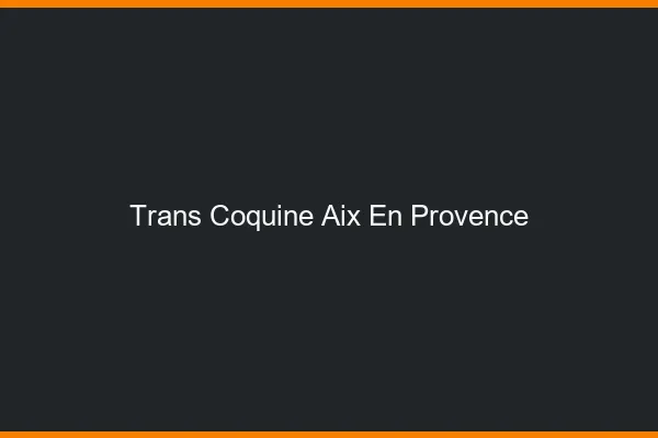 Trans coquine Aix-en-Provence