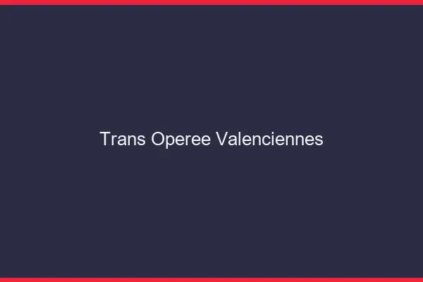 Trans opérée valenciennes