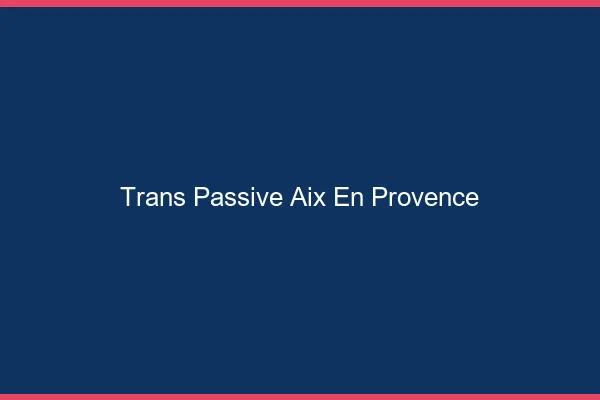 Trans passive Aix-en-Provence