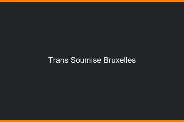 Trans soumise Bruxelles